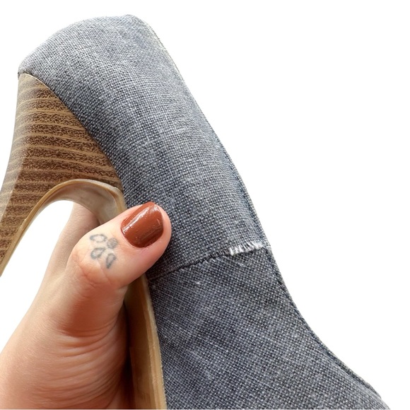 Miss Me Y2K Vintage Spiral Pointed Toe Platform Denim Wooden Stiletto Pump Heels - Picture 12 of 13